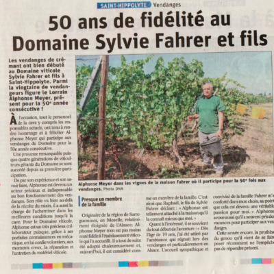 Article journal du Domaine Sylvie Fahrer et Fils Article journal du Domaine Sylvie Fahrer et Fils